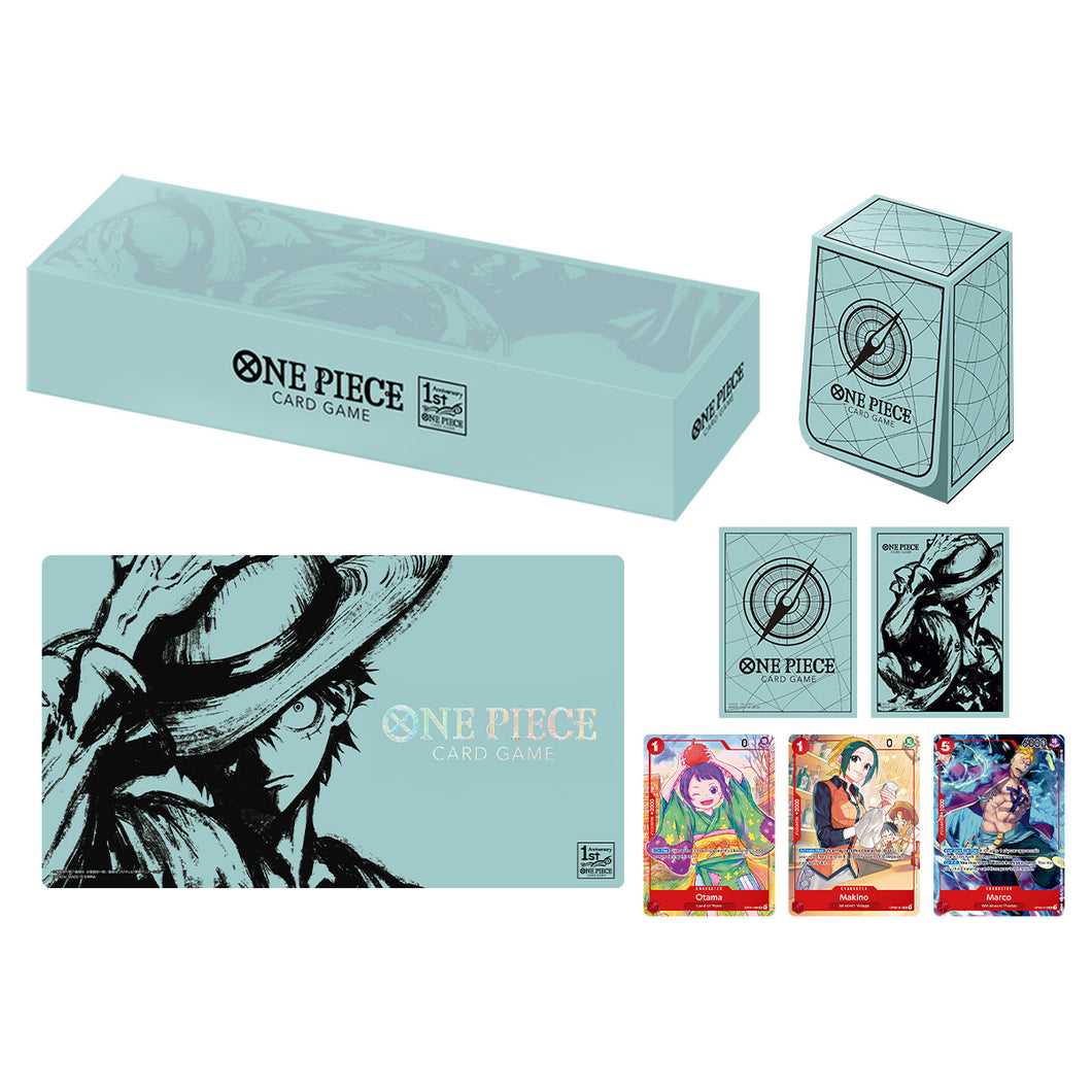 One Piece Card Game - Japanese First Anniversary Set Playmat Promo Card Box Englisch (Start 29.03.24)